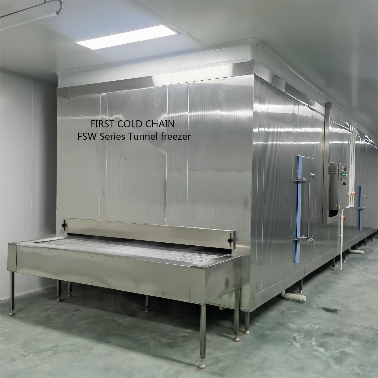 China FSW500 Tunnel Type Quick Freezer for Chicken Freeze From First Cold Chain from China
