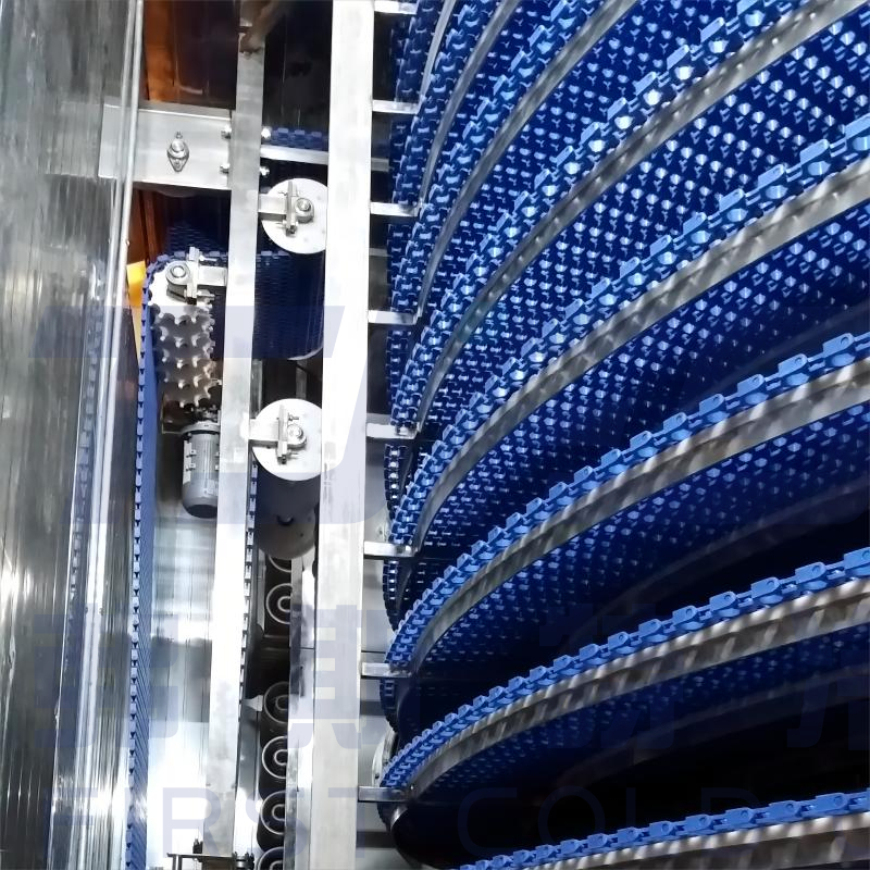中國螺旋式冷凍機 1500kg/h 帶不銹鋼帶用於冷凍雞肉 
